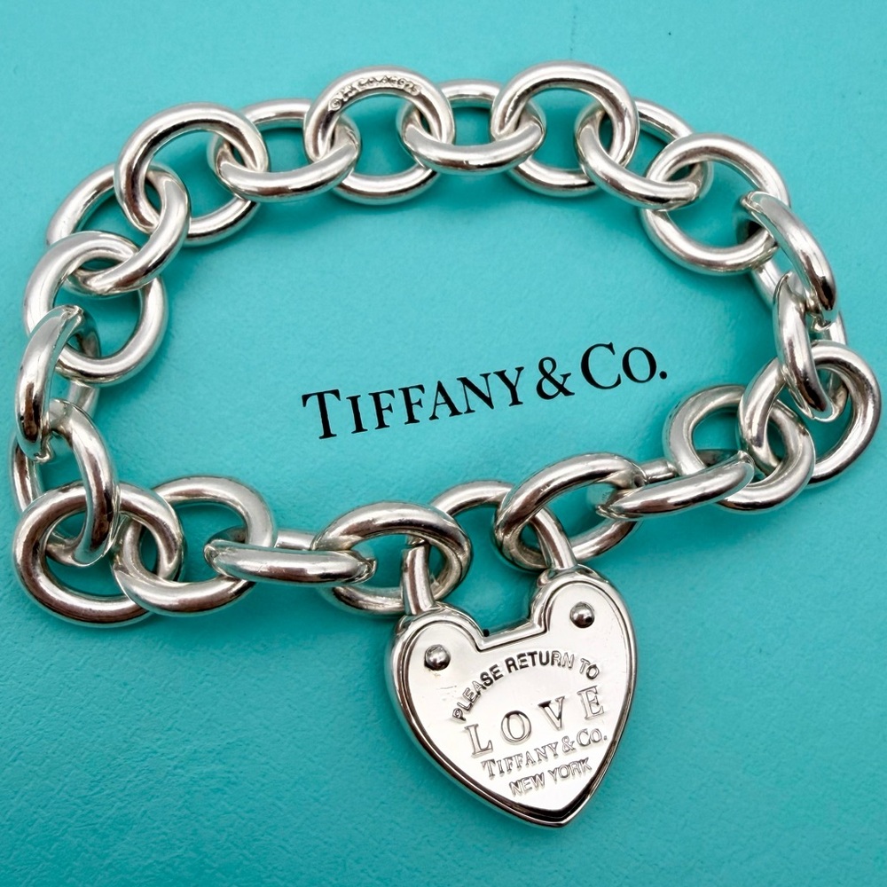 Tiffany & Co. approx 8” return to love lock bracelet in sterling silver - Picture 4 of 9